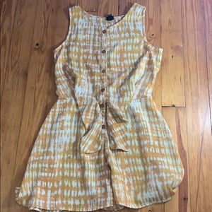 Yellow and white sleeveless romper